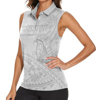 Polynesia Brain Cancer Awareness Women Sleeveless Polo Shirt In May We Wear Grey