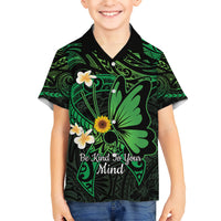 Polynesia Mental Health Awareness Hawaiian Shirt Green Ribbon Be Kind To Your Mind