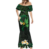 Polynesia Mental Health Awareness Mermaid Dress Green Ribbon Be Kind To Your Mind