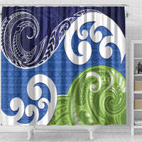 Southland New Zealand Shower Curtain Maori Koru Flag Color