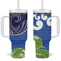 Southland New Zealand Tumbler With Handle Maori Koru Flag Color LT14 One Size: 40 oz Blue - Polynesian Pride