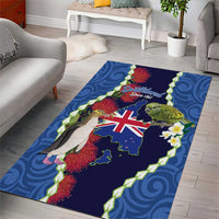 Southland Anniversary Day Area Rug Murihiku 1861 Maori Bird Mix Pohutukawa