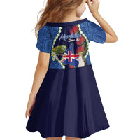 Southland Anniversary Day Family Matching Off Shoulder Short Dress and Hawaiian Shirt Murihiku 1861 Maori Bird Mix Pohutukawa