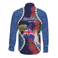 Southland Anniversary Day Long Sleeve Button Shirt Murihiku 1861 Maori Bird Mix Pohutukawa LT14 - Polynesian Pride
