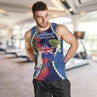 Southland Anniversary Day Men Tank Top Murihiku 1861 Maori Bird Mix Pohutukawa