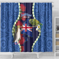 Southland Anniversary Day Shower Curtain Murihiku 1861 Maori Bird Mix Pohutukawa
