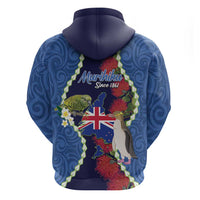 Southland Anniversary Day Zip Hoodie Murihiku 1861 Maori Bird Mix Pohutukawa