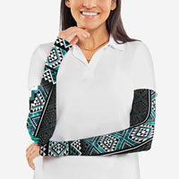 Paua Shell Taniko Pattern Aotearoa Arm Sleeves Niho Taniwha Mix Poutama LT14 - Polynesian Pride