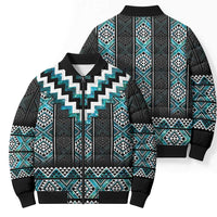 Paua Shell Taniko Pattern Aotearoa Bomber Puffer Jacket Niho Taniwha Mix Poutama - Polynesian Pride