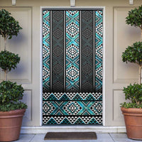 Paua Shell Taniko Pattern Aotearoa Door Cover Niho Taniwha Mix Poutama - Polynesian Pride