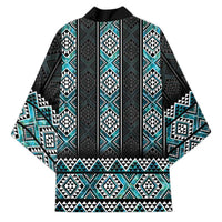 Paua Shell Taniko Pattern Aotearoa Kimono Niho Taniwha Mix Poutama - Polynesian Pride