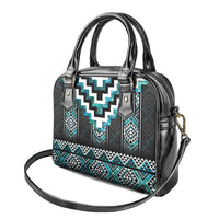 Paua Shell Taniko Pattern Aotearoa Shoulder Handbag Niho Taniwha Mix Poutama