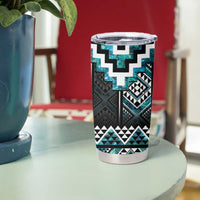 Paua Shell Taniko Pattern Aotearoa Tumbler Cup Niho Taniwha Mix Poutama LT14 - Polynesian Pride