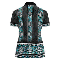 Paua Shell Taniko Pattern Aotearoa Women Polo Shirt Niho Taniwha Mix Poutama