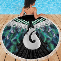 Aotearoa Korowai Motif Beach Blanket Hei Matau Poutama Maori Pattern