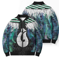 Aotearoa Korowai Motif Bomber Puffer Jacket Hei Matau Poutama Maori Pattern - Polynesian Pride