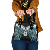 Aotearoa Korowai Motif Shoulder Handbag Hei Matau Poutama Maori Pattern