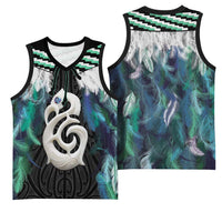 Aotearoa Korowai Motif Basketball Jersey Hei Manaia Poutama Maori Pattern - Polynesian Pride
