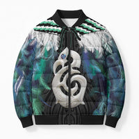 Aotearoa Korowai Motif Bomber Puffer Jacket Hei Manaia Poutama Maori Pattern - Polynesian Pride