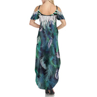 Aotearoa Korowai Motif Family Matching Summer Maxi Dress and Hawaiian Shirt Hei Manaia Poutama Maori Pattern