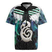 Aotearoa Korowai Motif Rugby Jersey Hei Manaia Poutama Maori Pattern LT14 Turquoise - Polynesian Pride