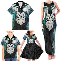 Aotearoa Korowai Motif Family Matching Tank Maxi Dress and Hawaiian Shirt Maori Wheku Poutama LT14 - Polynesian Pride