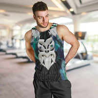 Aotearoa Korowai Motif Men Tank Top Maori Wheku Poutama