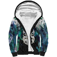 Aotearoa Korowai Motif Sherpa Hoodie Maori Wheku Poutama