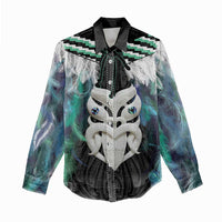 Aotearoa Korowai Motif Women Casual Shirt Maori Wheku Poutama