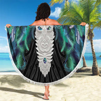 Aotearoa Korowai Motif Beach Blanket Maori Tane Poutama