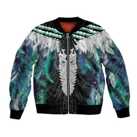 Aotearoa Korowai Motif Bomber Jacket Maori Tane Poutama LT14 Unisex Turquoise - Polynesian Pride