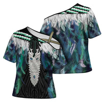 Aotearoa Korowai Motif Cross Shoulder Shirt Maori Tane Poutama - Polynesian Pride