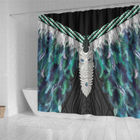 Aotearoa Korowai Motif Shower Curtain Maori Tane Poutama