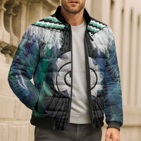 Aotearoa Korowai Motif Bomber Puffer Jacket Maori Koru Poutama - Polynesian Pride