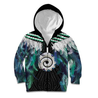 Aotearoa Korowai Motif Kid Hoodie Maori Koru Poutama