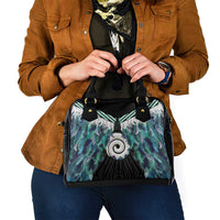 Aotearoa Korowai Motif Shoulder Handbag Maori Koru Poutama