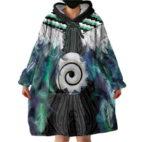 Aotearoa Korowai Motif Wearable Blanket Hoodie Maori Koru Poutama