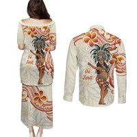 Heiva i Tahiti Couples Matching Puletasi and Long Sleeve Button Shirt Ori Tahitian Dance Tiare Maori LT14 - Polynesian Pride