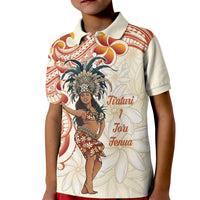 Heiva i Tahiti Kid Polo Shirt Ori Tahitian Dance Tiare Maori LT14 Kid Beige - Polynesian Pride