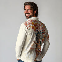 Heiva i Tahiti Long Sleeve Polo Shirt Ori Tahitian Dance Tiare Maori LT14 - Polynesian Pride
