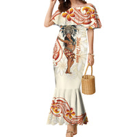 Heiva i Tahiti Mermaid Dress Ori Tahitian Dance Tiare Maori LT14 Women Beige - Polynesian Pride