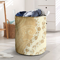 Heiva i Tahiti Laundry Basket Tahitian Tiare Maori Cowrie Lei Brown LT14 Brown - Polynesian Pride
