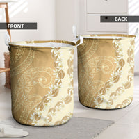 Heiva i Tahiti Laundry Basket Tahitian Tiare Maori Cowrie Lei Brown LT14 - Polynesian Pride