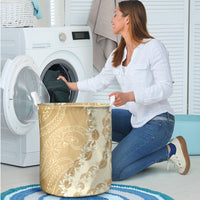 Heiva i Tahiti Laundry Basket Tahitian Tiare Maori Cowrie Lei Brown LT14 - Polynesian Pride