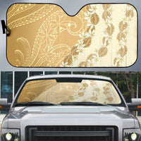 Heiva i Tahiti Auto Sun Shade Tahitian Tiare Maori Cowrie Lei Brown LT14 Brown - Polynesian Pride