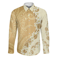 Heiva i Tahiti Family Matching Long Sleeve Bodycon Dress and Hawaiian Shirt Tahitian Tiare Maori Cowrie Lei Brown LT14 Dad's Shirt - Long Sleeve Brown - Polynesian Pride
