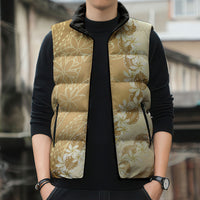 Heiva i Tahiti Sleeveless Puffer Jacket Tahitian Tiare Maori Cowrie Lei Brown LT14 - Polynesian Pride
