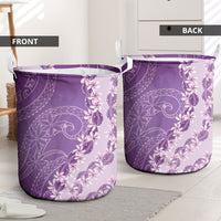 Heiva i Tahiti Laundry Basket Tahitian Tiare Maori Cowrie Lei Purple LT14 - Polynesian Pride