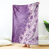 Heiva i Tahiti Blanket Tahitian Tiare Maori Cowrie Lei Purple LT14 - Polynesian Pride