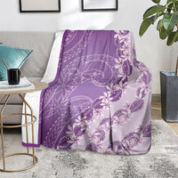 Heiva i Tahiti Blanket Tahitian Tiare Maori Cowrie Lei Purple LT14 - Polynesian Pride
